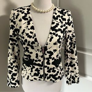 ZARA BASIC | Black and White Zip-Up Blazer Jacket | size M